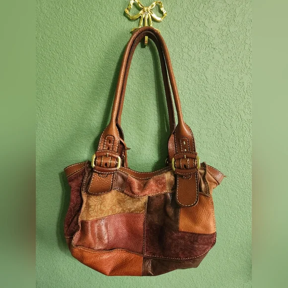 Fossil | Bags | Vintage Fossil Patchwork Shoulder Bag | Poshmark display picture 1